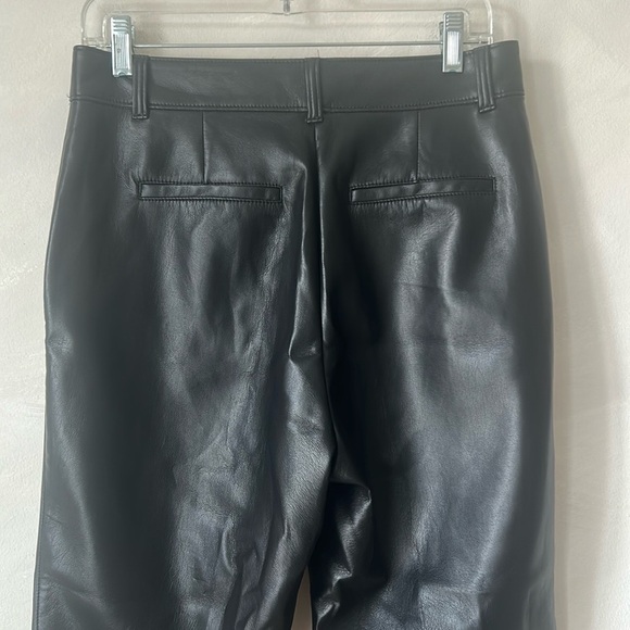 Babaton Aritzia Melina Pants Size 10 faux vegan leather black straight high rise - Picture 6 of 11